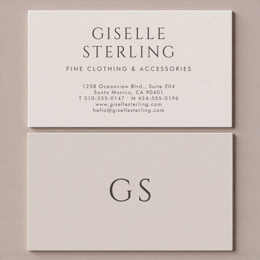 Carte De Visite Minimalist Luxury Boutique Taupe Neutral