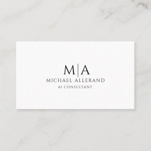 Carte De Visite Minimalist Modern AI Consultant Business Card (Devant)