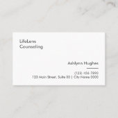 Carte De Visite Minimalist Modern Calm Counseling Therapy Clean (Devant)