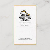Carte De Visite Minimalist Modern Demolition King Business Card (Devant)