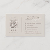 Carte De Visite Minimalist Modern Elegant Beige Neutral (Dos)