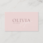 Carte De Visite Minimalist Modern Elegant Blush Pink (Devant)
