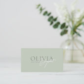Carte De Visite Minimalist Modern Elegant Pastel Green (Debout devant)