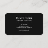 Carte De Visite Minimalist Modern Monogram Initial Black  (Dos)