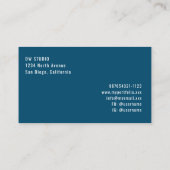 Carte De Visite Minimalist Modern Ocean Blue Business Card (Dos)
