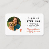 Carte De Visite Minimalist Modern Pet Sitter Photo (Devant)