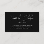 Carte De Visite Minimalist Monochrome Black Handwritten Script (Dos)