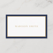 Carte De Visite Minimalist Navy Blue and Gold Professional (Devant)