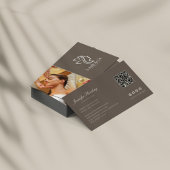 Carte De Visite Minimalist Neutral Beige Beauty QR code 