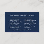 Carte De Visite Minimalist Painter Navy Blue Gold Modern (Dos)