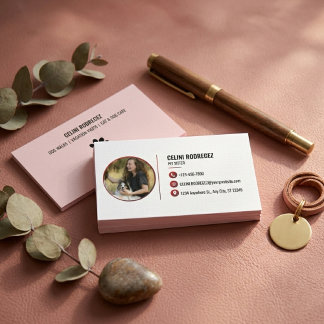 Carte De Visite Minimalist Paw Print Pet Sitting Photo 
