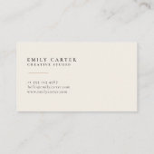 Carte De Visite Minimalist Personalized Monogram Modern (Dos)
