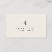 Carte De Visite Minimalist Personalized Monogram Modern (Devant)