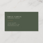 Carte De Visite Minimalist Personalized Monogram Modern (Dos)