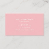 Carte De Visite Minimalist Pink Elegant Monogram (Dos)