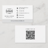 Carte De Visite Minimalist Professional Company Logo QR Code (Devant / Derrière)