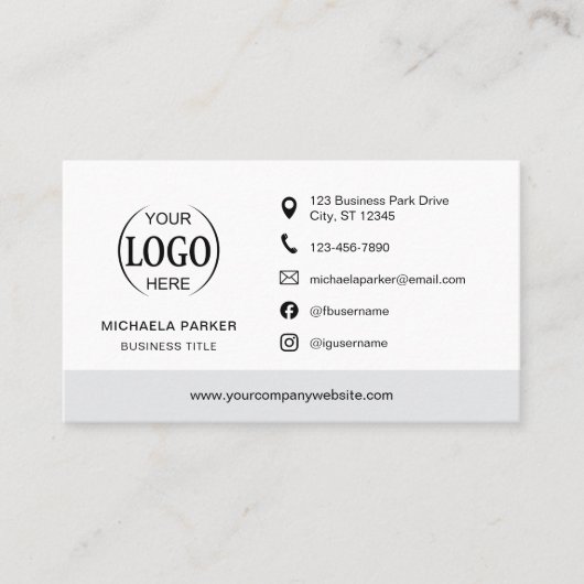 Carte De Visite Minimalist Professional Company Logo QR Code (Devant)