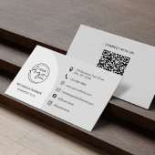 Carte De Visite Minimalist Professional Custom Logo Icons QR Code