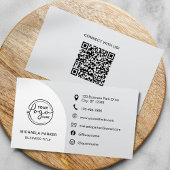 Carte De Visite Minimalist Professional Custom Logo Icons QR Code