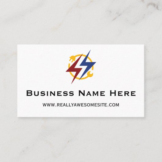Carte De Visite Minimalist Professional Electrician Business Card (Devant)