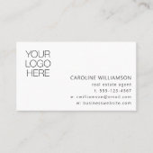 Carte De Visite Minimalist Professional Logo Photo Real Estate (Devant)