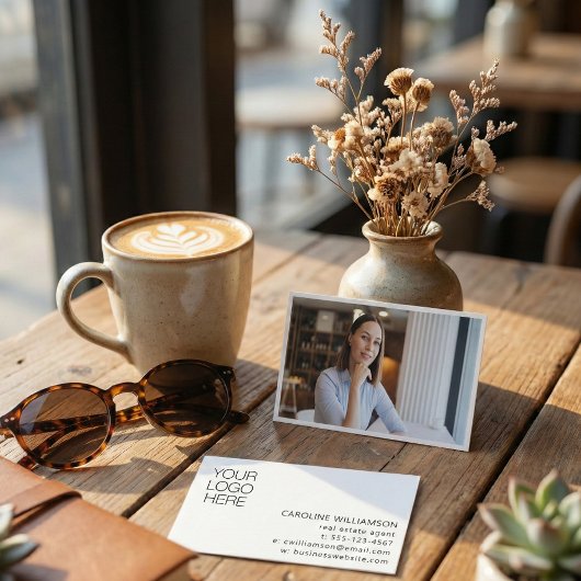 Carte De Visite Minimalist Professional Logo Photo Real Estate