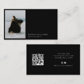 Carte De Visite Minimalist Professional Photo Qr Code Business (Devant / Derrière)