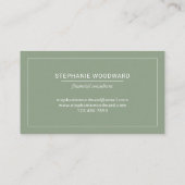 Carte De Visite Minimalist Professional Sage Green White Border (Dos)