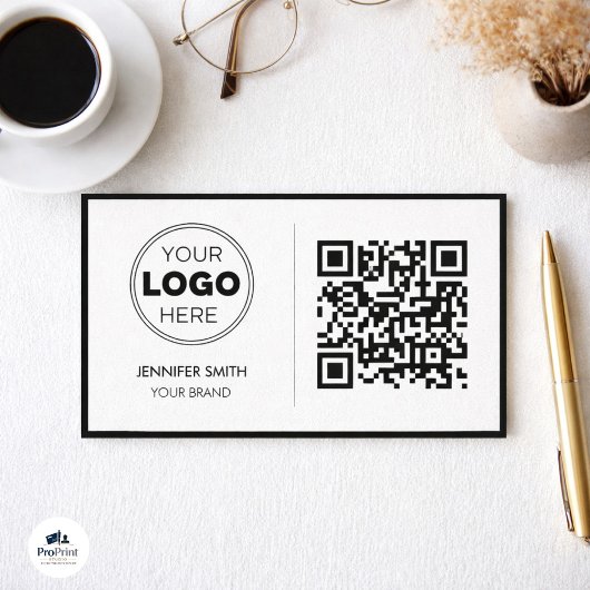 Carte De Visite Minimalist QR Code Professional Design