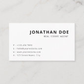Carte De Visite Minimalist Real Estate Agent Professional White (Devant)