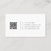 Carte De Visite Minimalist Real Estate QR Code Modern White  (Dos)