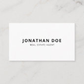 Carte De Visite Minimalist Real Estate QR Code Modern White  (Devant)
