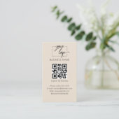 Carte De Visite Minimalist Review Request with QR Code Chic Creamy (Debout devant)