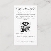 Carte De Visite Minimalist Review Request with QR Code Chic Creamy (Dos)
