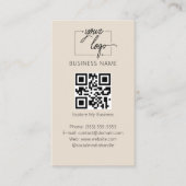 Carte De Visite Minimalist Review Request with QR Code Chic Creamy (Devant)