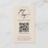 Carte De Visite Minimalist Review Request with QR Code Chic Creamy (Devant)
