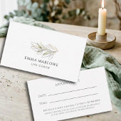 Carte De Visite Minimalist Sage Botanical Life Coach Appointment