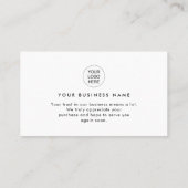 Carte De Visite Minimalist Script Thank You Business insert Cards (Dos)