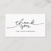 Carte De Visite Minimalist Script Thank You Business insert Cards (Devant)