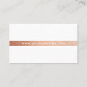 Carte De Visite MINIMALIST simple faux rose feuille d'or bande (Dos)