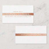 Carte De Visite MINIMALIST simple faux rose feuille d'or bande (Devant / Derrière)