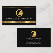 Carte De Visite Minimalist Simple Gold Lines Manager CEO (Devant / Derrière)