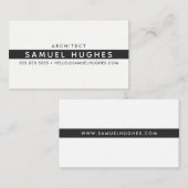 Carte De Visite MINIMALIST simple masculine propre bande noire (Devant / Derrière)