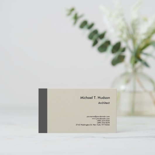 Carte De Visite Minimalist Simple Plain Architect Modern (Debout devant)