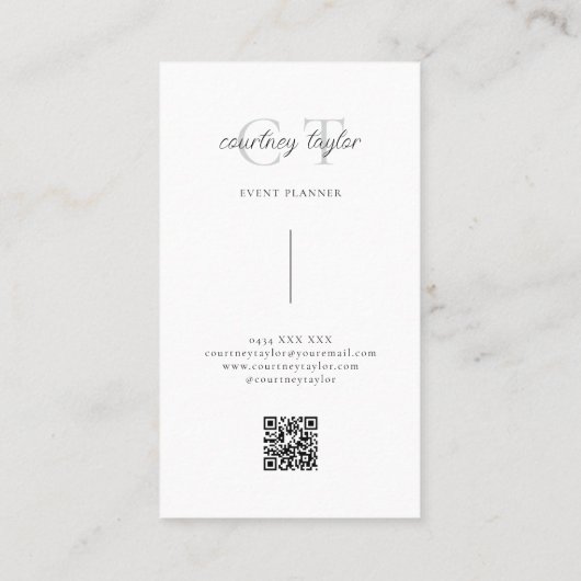 Carte De Visite Minimalist simple professional with QR code (Dos)