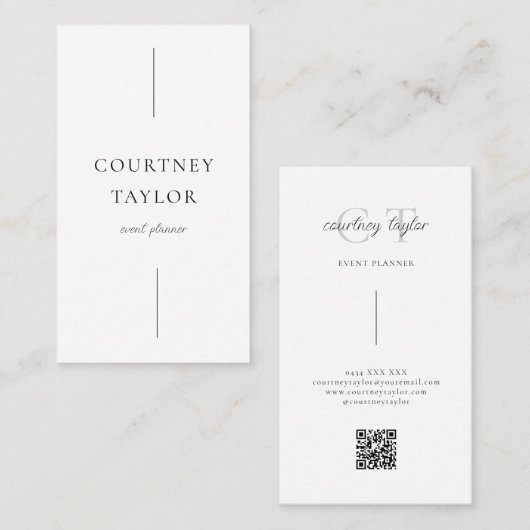 Carte De Visite Minimalist simple professional with QR code (Devant / Derrière)