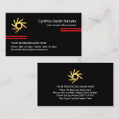 Carte De Visite Minimalist Simple Red Lines CEO Founder (Devant / Derrière)