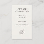 Carte De Visite Minimalist Small Business Let's Stay Connected (Devant)