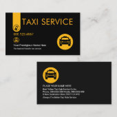Carte De Visite Minimalist Stylish Yellow Taxi Tab (Devant / Derrière)
