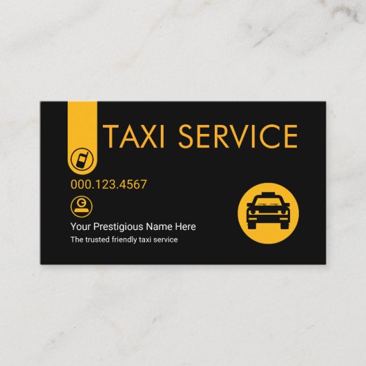 Carte De Visite Minimalist Stylish Yellow Taxi Tab (Devant)